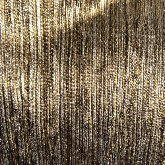 Show Me Your Mumu Friday Choker Metallic Cutout Dress in Good As Gold Pleat - S - Picture 12 of 15